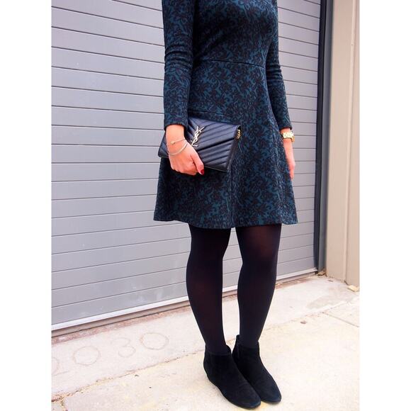 LOFT Jacquard Fit & Flare Dress 2T dark academia whimsigoth witchy mobwife - Picture 4 of 15